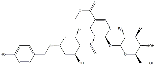 (2S)-3α-Ethenyl-2β-(β-D-glucopyranosyloxy)-3,4-dihydro-4α-[[(2R,4S,6S)-tetrahydro-4-hydroxy-6-[2-(4-hydroxyphenyl)ethyl]-2H-pyran-2-yl]methyl]-2H-pyran-5-carboxylic acid methyl ester Structure