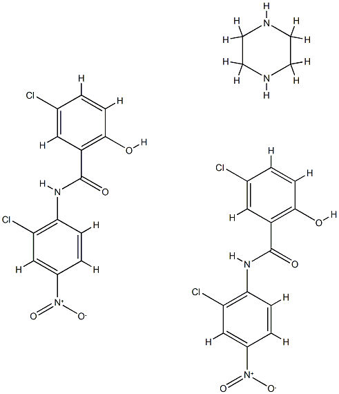 5-chloro-N-(2-chloro-4-nitrophenyl)salicylamide, compound with piperazine (2:1) Structure