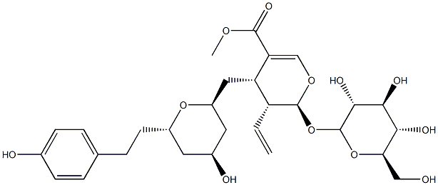 (2S)-3α-Ethenyl-2β-(β-D-glucopyranosyloxy)-3,4-dihydro-4α-[[(2S,4S,6S)-tetrahydro-4-hydroxy-6-[2-(4-hydroxyphenyl)ethyl]-2H-pyran-2-yl]methyl]-2H-pyran-5-carboxylic acid methyl ester Structure