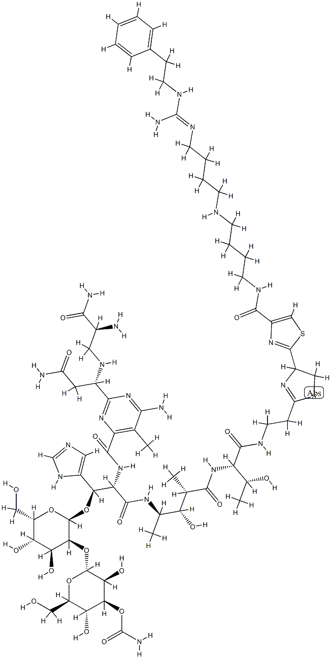 N1-[4-[[4-[[Imino[(2-phenylethyl)amino]methyl]amino]butyl]amino]butyl]-7,8-dihydrobleomycinamide Structure