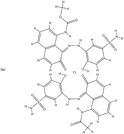 Chromate(1-), [N-[8-[[5-(aminosulfonyl)-2-hydroxyphenyl]azo]-7-hydroxy-1-naphthalenyl]acetamidato(2-)][methyl [8-[[5-(aminosulfonyl)-2-hydroxyphenyl]azo]-7-hydroxy-1-naphthalenyl]carbamato(2-)]-, sodium Structure