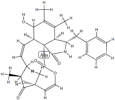(13E,16S,18R,19E)-7,18-Dihydroxy-10-phenyl-16,18-dimethyl-5,6-didehydro-21,23-dioxa[13]cytochalasa-13,19-diene-1,17,22-trione Structure