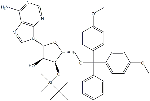 3'-O-tert-Butyldimethylsilyl-5'-O-DMT-adenosine Struktur