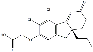 [[(R)-5,6-ジクロロ-2,3,9,9a-テトラヒドロ-3-オキソ-9a-プロピル-1H-フルオレン-7-イル]オキシ]酢酸 化学構造式