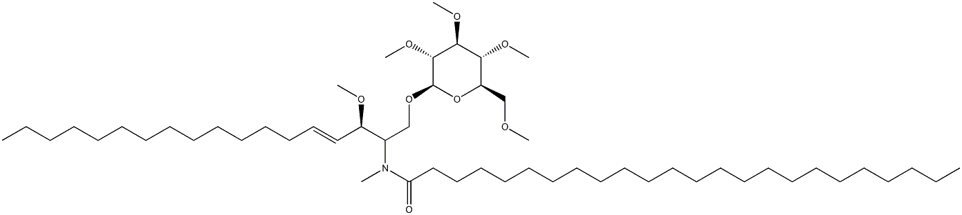 [(2S,3R,4E)-2-(Methyltetracosanoylamino)-3-methoxy-4-octadecen-1-yl]2-O,3-O,4-O,6-O-tetramethyl-β-D-glucopyranoside Structure
