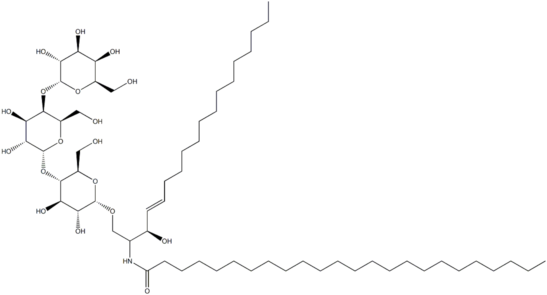 (2S,3R,4E)-2-(Tetracosanoylamino)-1-[4-O-(4-O-α-D-galactopyranosyl-β-D-galactopyranosyl)-β-D-glucopyranosyloxy]-4-octadecen-3-ol Structure