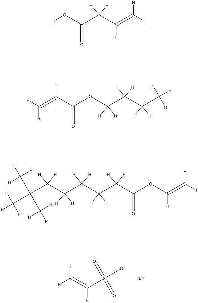 Neodecanoic acid, ethenyl ester, polymer with butyl 2-propenoate, ethenyl acetate and sodium ethenesulfonate Structure
