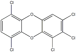 1,2,3,6,9-ペンタクロロジベンゾ-p-ジオキシン 化学構造式