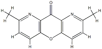 10H-Pyrano[3,2-b:5,6-b′]dipyridin-10-one, 2,8-dimethyl- 化学構造式