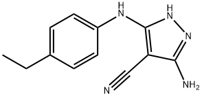 1H-?Pyrazole-?4-?carbonitrile, 3-?amino-?5-?[(4-?ethylphenyl)?amino]?- Struktur