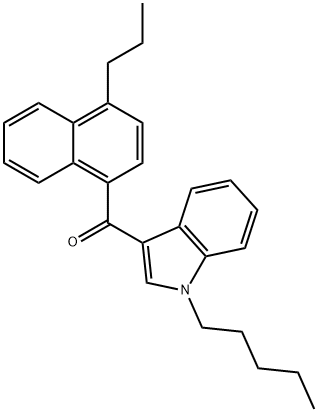 1-ペンチル-1H-インドール-3-イル(4-プロピル-1-ナフチル)メタノン 化学構造式