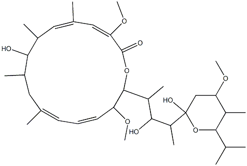 21-O-Methyl-21-O-de(3-carboxy-1-oxo-2-propenyl)-2-demethyl-2-methoxy-24-methylhygrolidin Structure
