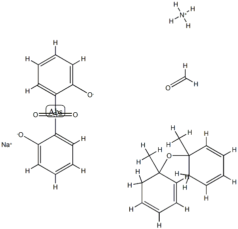 苯甲醛、磺化的二(甲苯)醚、二羟二苯磺的聚合物铵钠盐, 82640-16-2, 结构式