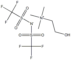 2-羟基-N,N,N-三甲基乙铵 1,1,1-三氟-N-[(三氟甲基)磺酰基]甲磺酰胺盐, 827027-25-8, 结构式