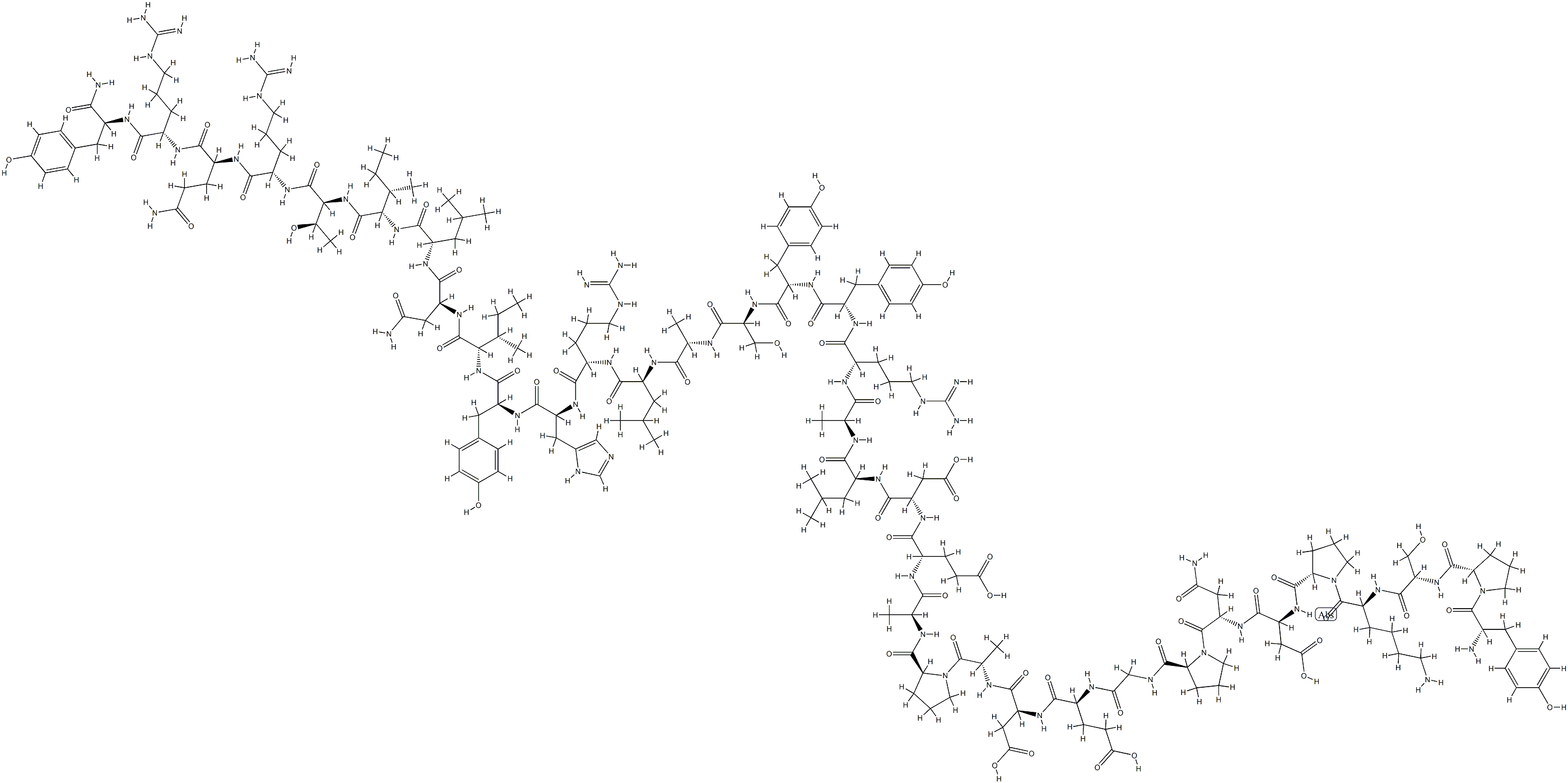 猪源神经肽Y 结构式