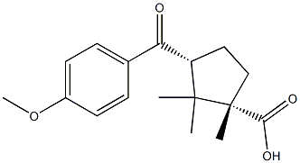 4-anisoyl-3-(1,2,2-trimethylcyclopentane carboxylic acid) Struktur