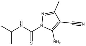 5-Amino-4-cyano-3-methyl-N-(1-methylethyl)-1H-pyrazole-1-carbothioamide Struktur