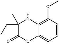 3-Ethyl-3,4-dihydro-5-methoxy-3-methyl-2H-1,4-benzoxazin-2-one Struktur