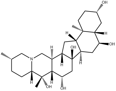 Cevane-3,6,14,16,20-pentol, (3β,5α,6α,16β)- Structure
