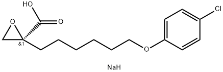 (2S)-2-[6-(4-Chlorophenoxy)hexyl]oxiranecarboxylic acid sodium salt Structure