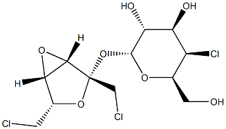 4-chloro-4-deoxy-alpha-galactopyranosyl 3,4-anhydro-1,6-dichloro-1,6-dideoxy-beta-lyxo-hexulofuranoside Structure