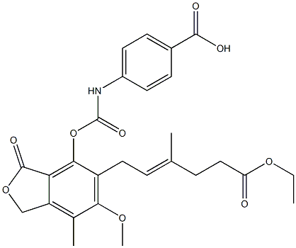 ethyl O-(N-(4-carboxyphenyl)carbamoyl)mycophenolate 结构式