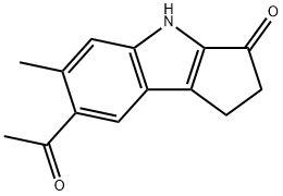 7-Acetyl-1,4-dihydro-6-methylcyclopent[b]indol-3(2H)-one Struktur