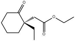 Ethyl (1S)-1-ethyl-2-oxocyclohexaneacetate Struktur
