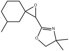 Oxazole, 4,?5-?dihydro-?4,?4-?dimethyl-?2-?(5-?methyl-?1-?oxaspiro[2.5]?oct-?2-?yl)?- Struktur