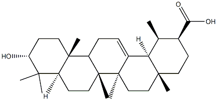 [18α,20β,(+)]-3α-Hydroxyurs-12-ene-30-oic acid 结构式