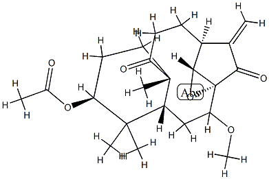 (1aR,2S,5aR,8S,9aR,11aR)-8-(Acetyloxy)-1a,2,3,4,5a,6,7,8,9,9a,10,11-dodecahydro-11-methoxy-5a,9,9-trimethyl-13-methylene-5H-2,11a-ethanobenzo[5,6]cyclodec[1,2-b]oxirene-5,12-dione 结构式