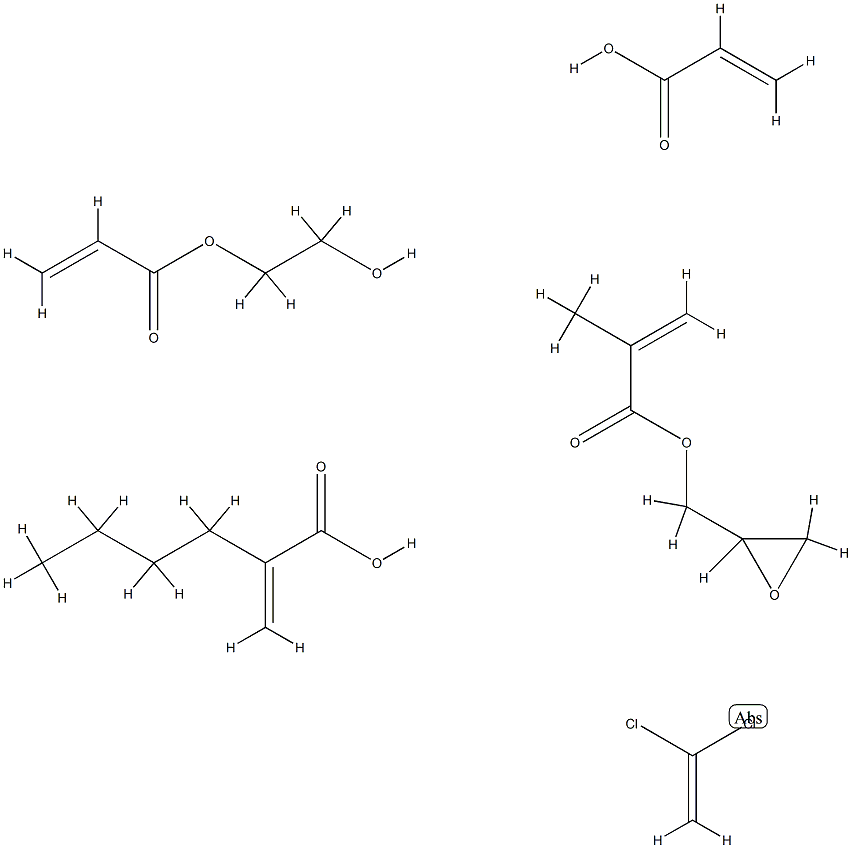 2-Propenoic acid, 2-methyl-, oxiranylmethyl ester, polymer with butyl 2-propenoate, 1,1-dichloroethene, 2-hydroxyethyl 2-propenoate and 2-propenoic acid Structure