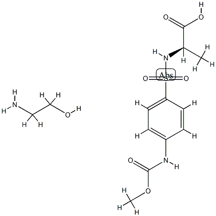 p-((1-Carboxyethyl)sulfamoyl)carbanilic acid 1-methyl ester compd. wit h 2-aminoethanol Structure
