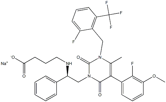 恶拉戈利钠, 832720-36-2, 结构式