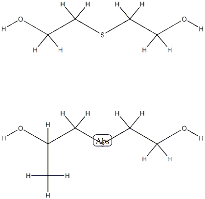 2,2′-チオジエタノール・1-(2-ヒドロキシエチルチオ)-2-プロパノール重縮合物 化学構造式