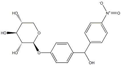 (2S,3R,4S,5R)-2-[4-[hydroxy-(4-nitrophenyl)methyl]phenoxy]oxane-3,4,5- triol 结构式