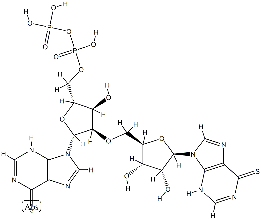 P(1),P(2)-bis(6-mercaptopurine-9 beta-ribofuranoside)-5'-pyrophosphate 结构式