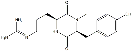 cyclo(N-methyltyrosylarginyl) 结构式