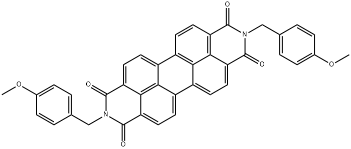 N,N-双(4-甲氧基苄基)苝-3,4,9,10-二甲酰亚胺(颜料黑32) 结构式