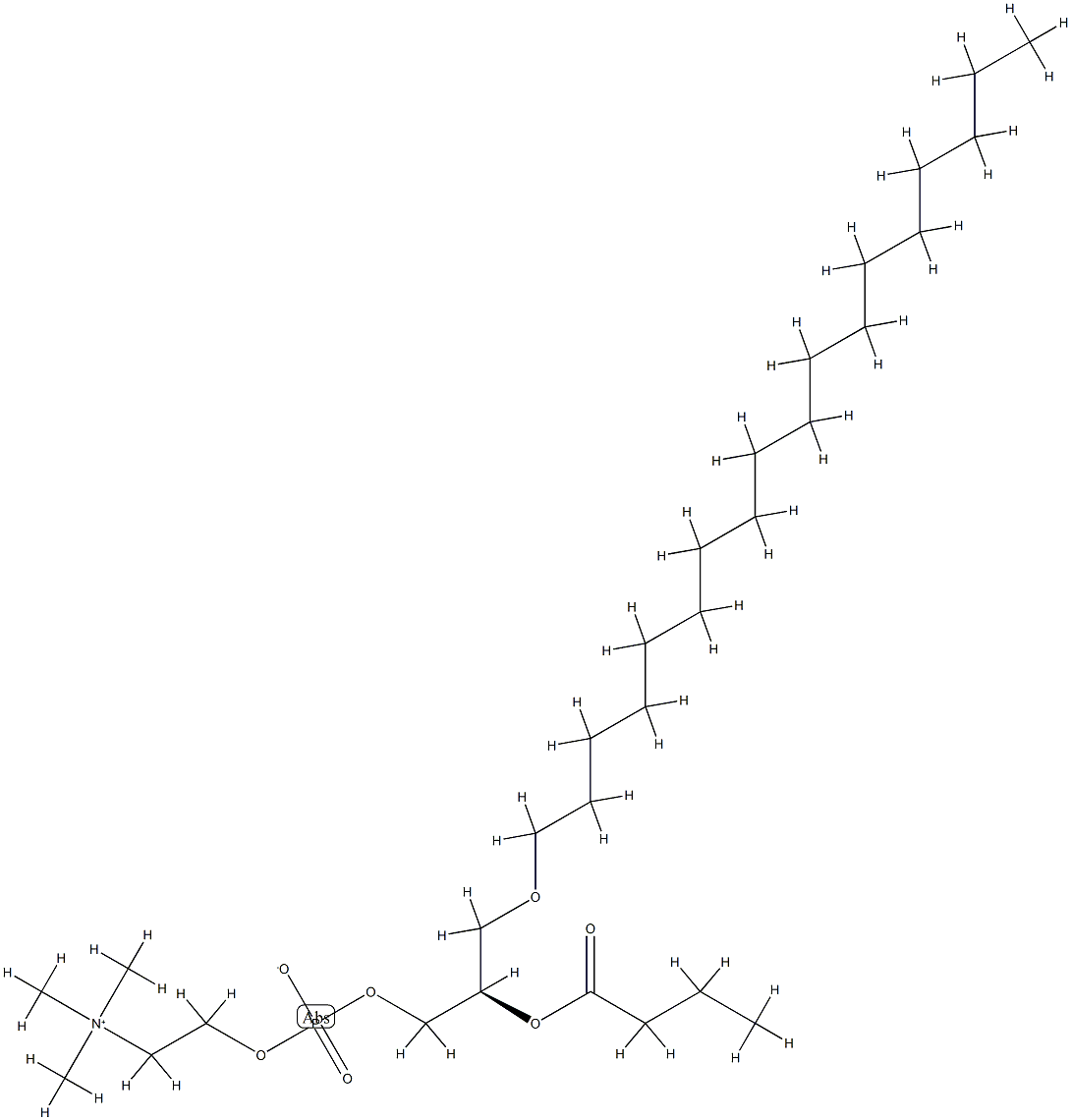 1-0-OCTADECYL-2-BUTYRYL-SN-GLYCERO-3-PHOSPHOCHOLINE;C18-04:0 PC 结构式