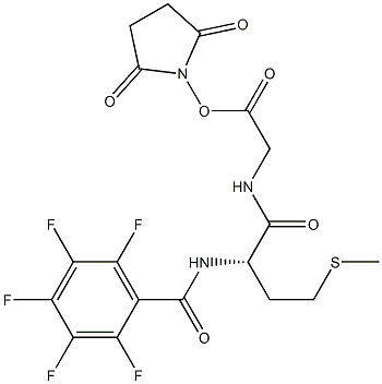 N-pentafluorobenzoylmethionylglycine-N-hydroxysuccinimide ester 结构式