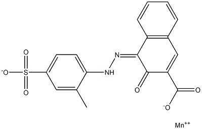 [3-羟基-4-[(2-甲基-4-磺苯基)偶氮]-2-萘羧酸根合-O2,O3]锰 结构式