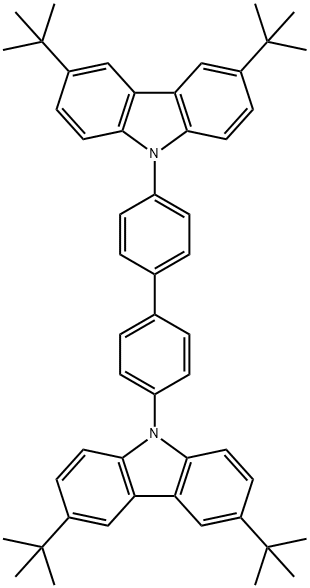 4,4′-Bis(3,6-di-tert-butyl-9H-carbazol-9-yl)-1,1′-biphenyl, 838862-47-8, 结构式