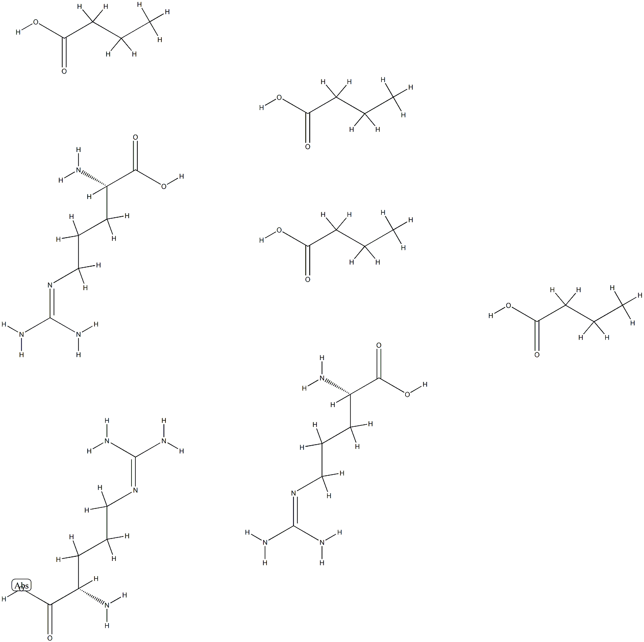 L-Arginine, butanoate (3:4),83951-84-2,结构式