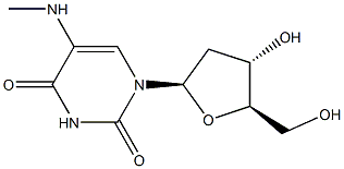 2'-デオキシ-5-(メチルアミノ)ウリジン 化学構造式