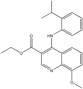 8-メトキシ-4-[(2-イソプロピルフェニル)アミノ]-3-キノリンカルボン酸エチル 化学構造式