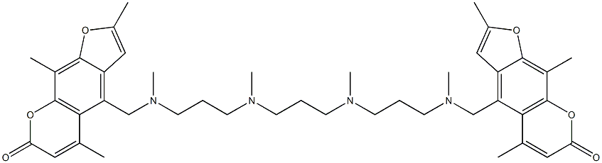 1,15-bis(4'-trioxsalen)-2,6,10,14-tetramethyl-2,6,10,14-tetrazapentadecane 结构式
