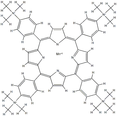 manganese(III)-tetra(4-N,N,N-trimethylanilinium)porphyrin Structure