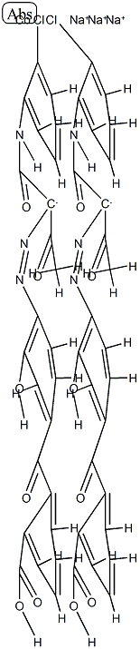 trisodium bis[2-[4-[[1-[(2-chloroanilino)carbonyl]-2-oxopropyl]azo]-3-hydroxybenzoyl]benzoato(3-)]cobaltate(3-) 结构式