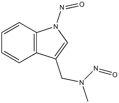 N'-nitroso-N-nitroso-N-methyl-3-aminomethylindole Structure